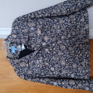 NWOT Koret tapestry look denim-jacket style jacket size Petite Medium